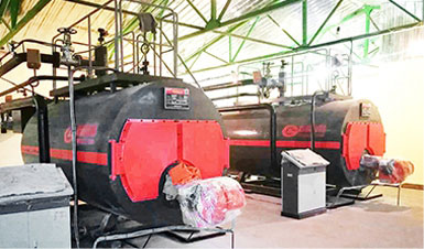 俄羅斯2*1.4MW（2噸）WNS燃氣熱水鍋爐